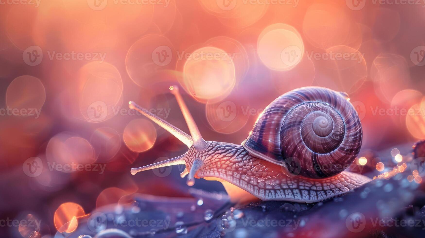 a close up of a snail on a leaf photo