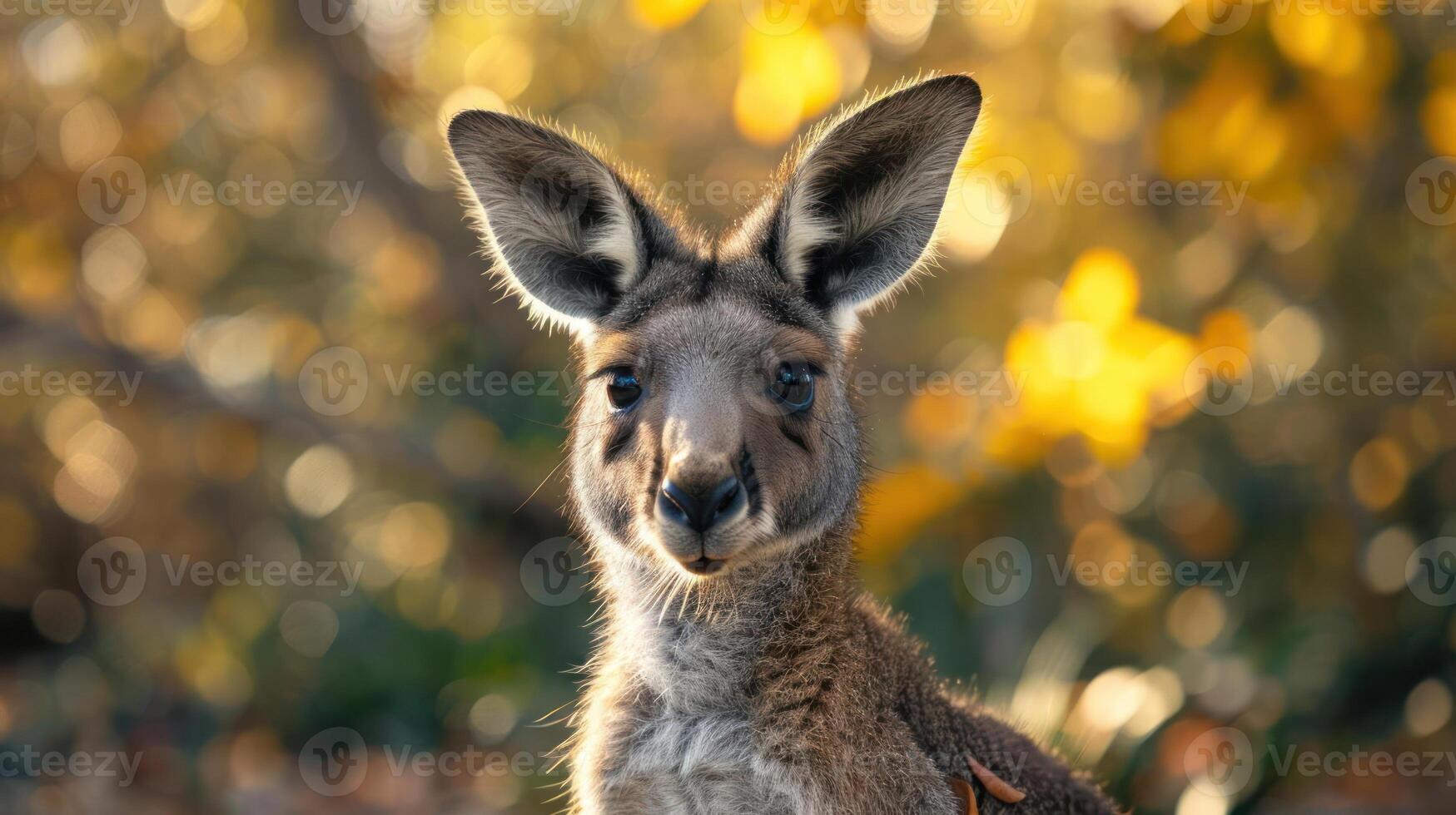 a close up of a kangaroo with a blurry background photo