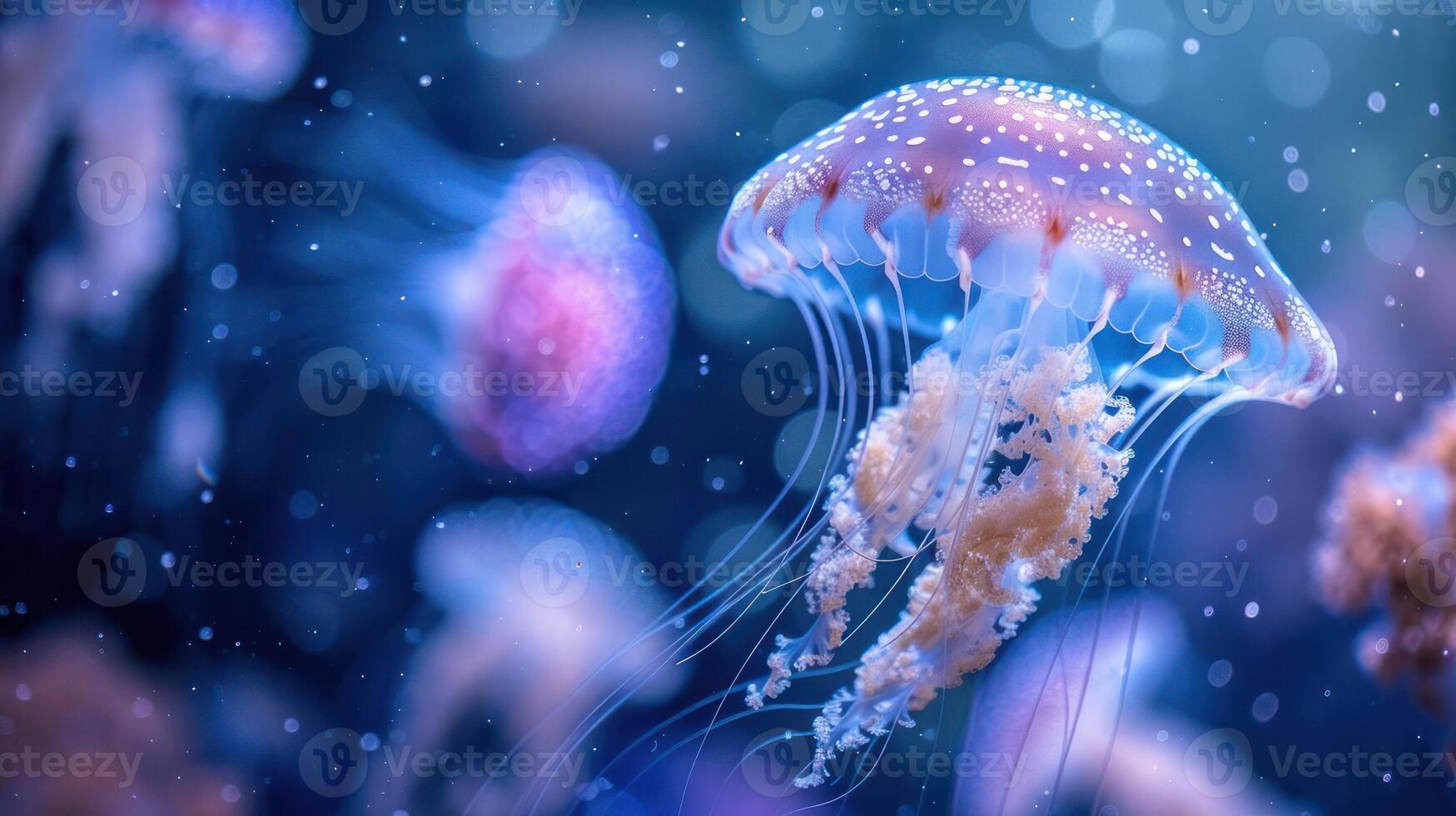 a close up of a jellyfish in an aquarium photo