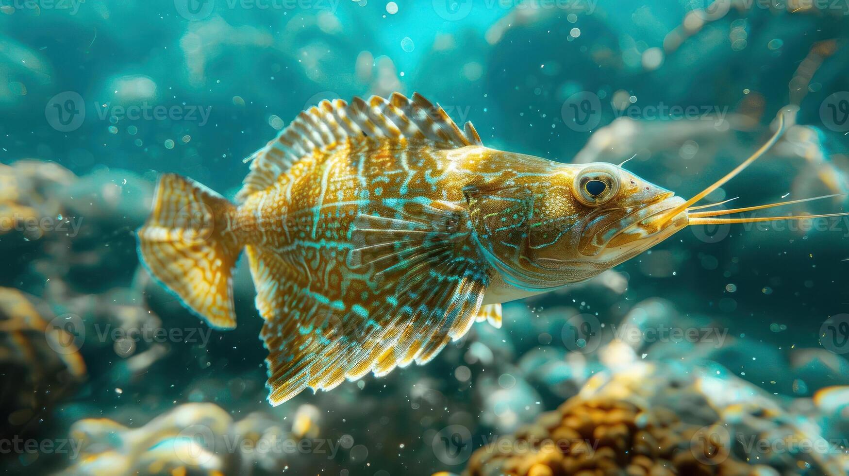 a close up of a fish in an aquarium photo