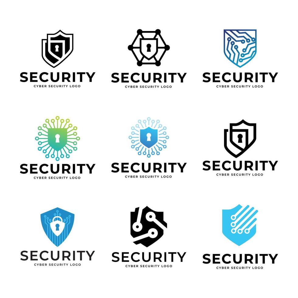 Security logo design set vector