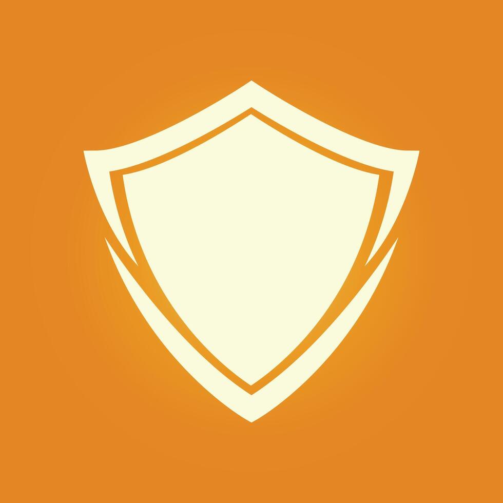 A shield icon on an orange background vector