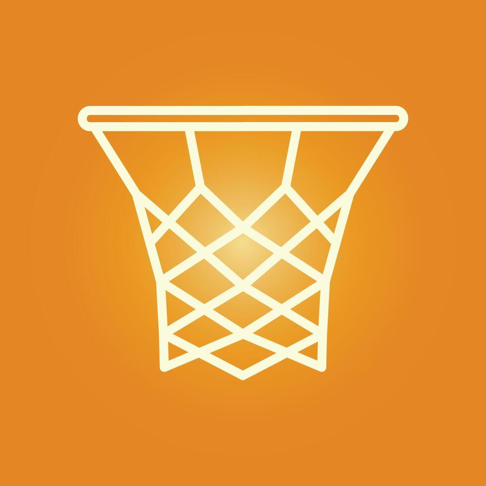 Basketball hoop icon on orange background vector