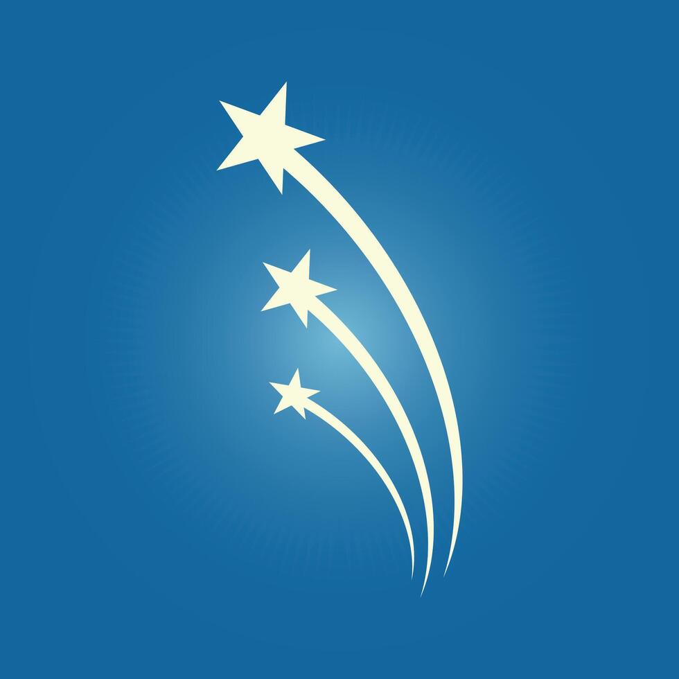 A blue background with three stars vector