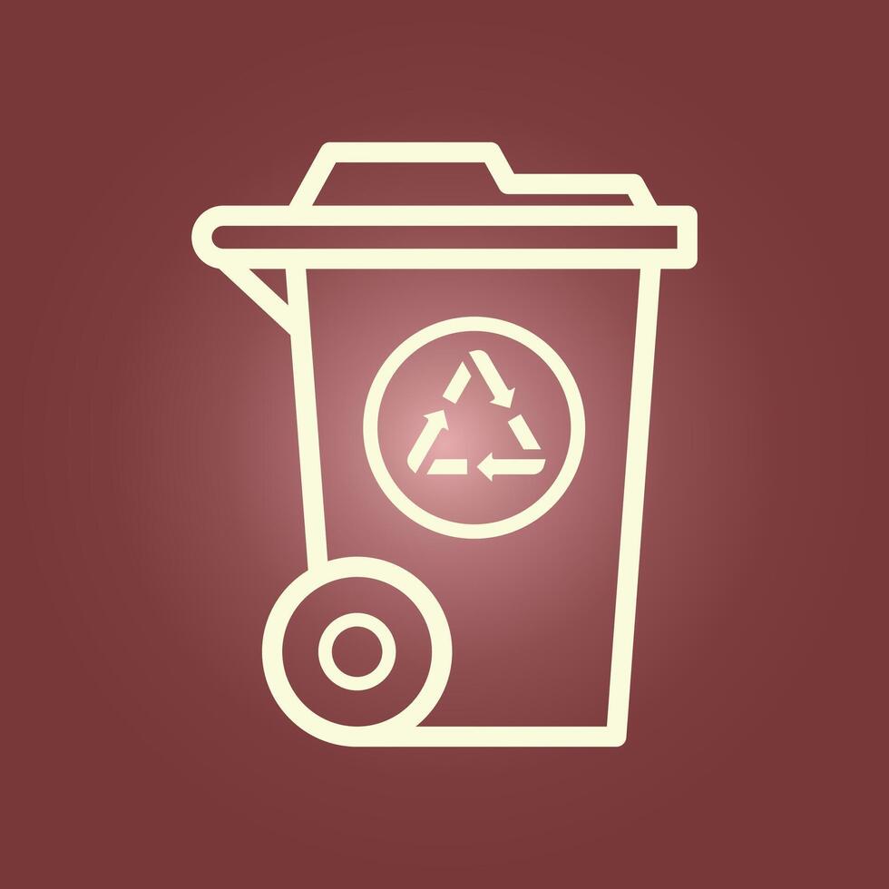 A trash can icon with a recycling symbol vector