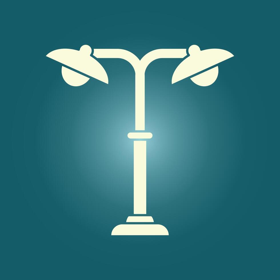 A street light with two lamps on it vector