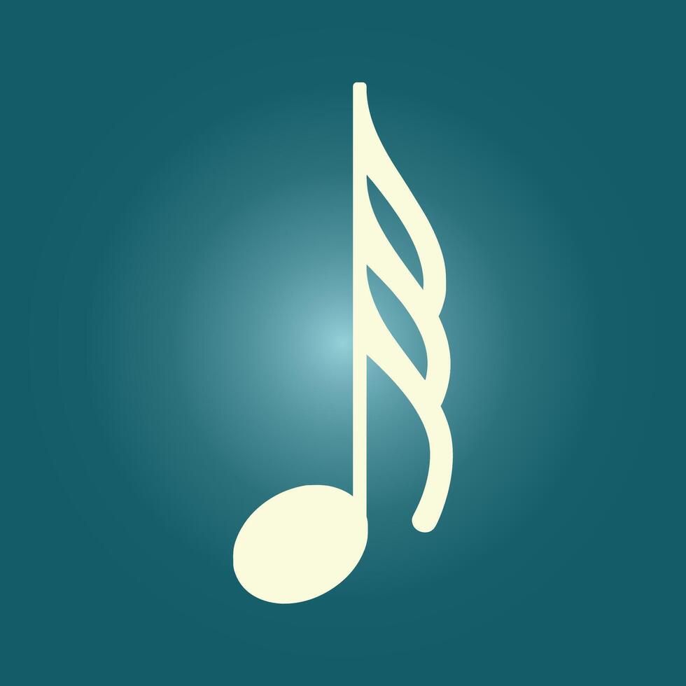 Music note icon on a blue background vector