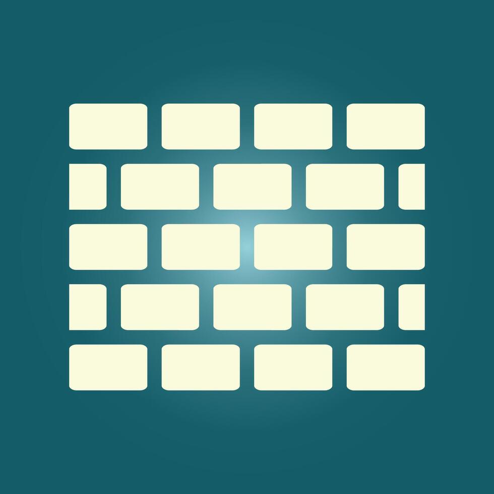 A brick wall icon on a blue background vector