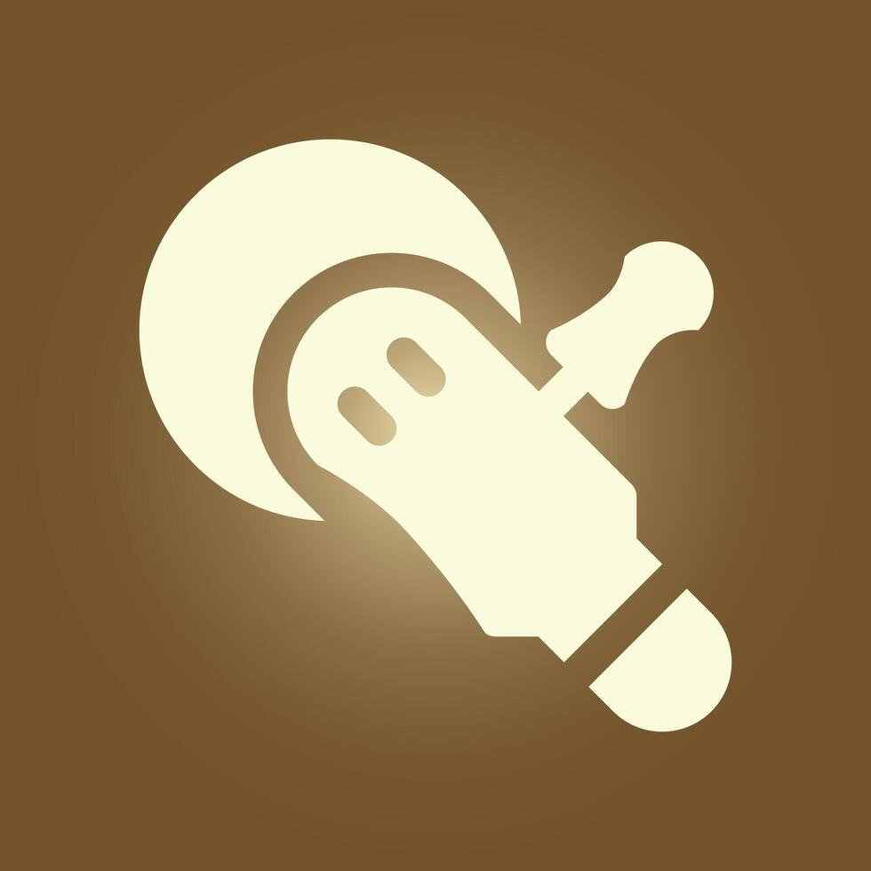 A white and brown icon of a screwdriver vector