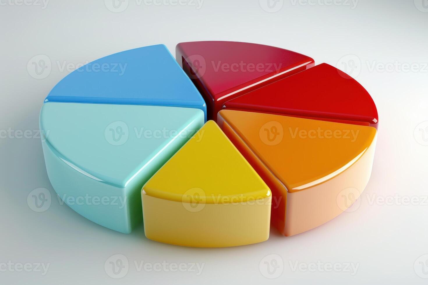 Colorful pie chart showing market share growth photo