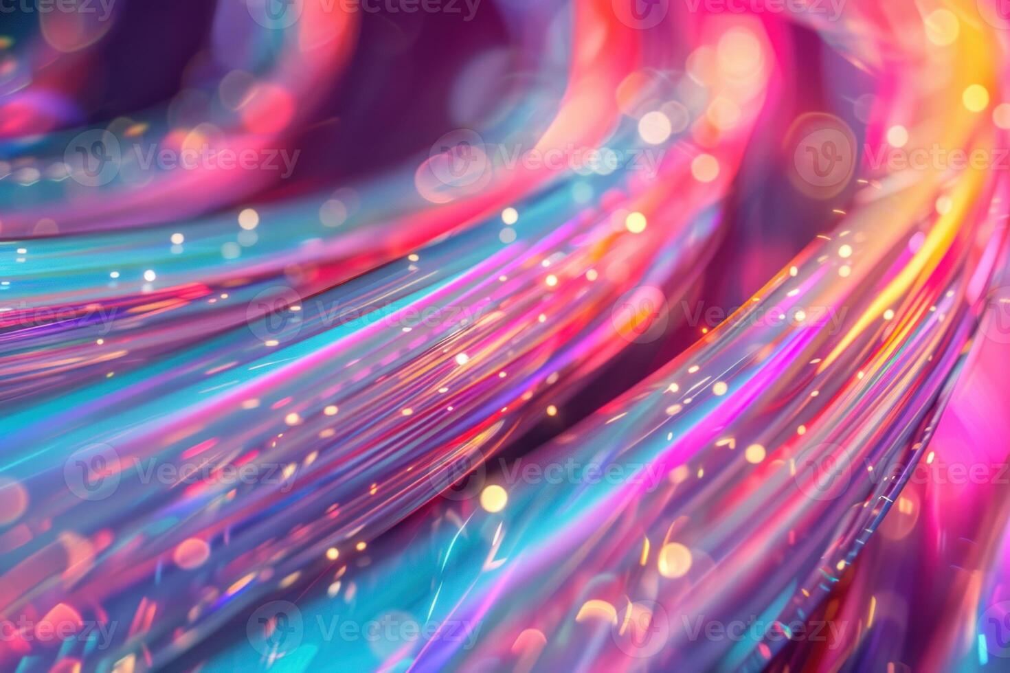 Abstract colorful wavy lines background flowing and glowing photo