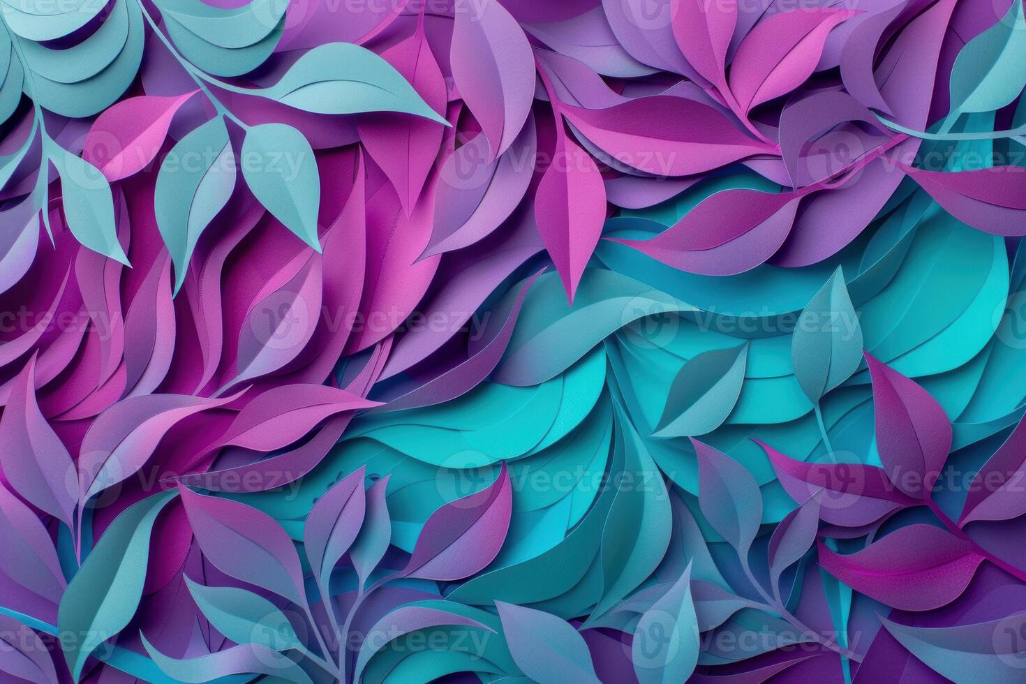 Colorful paper leaves forming abstract floral background design photo
