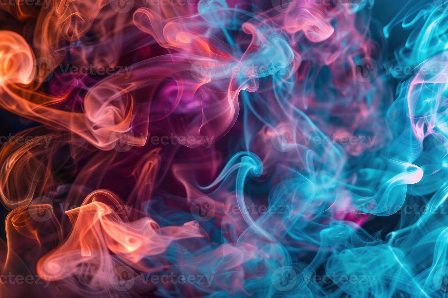 Colorful abstract smoke background forming intricate patterns photo