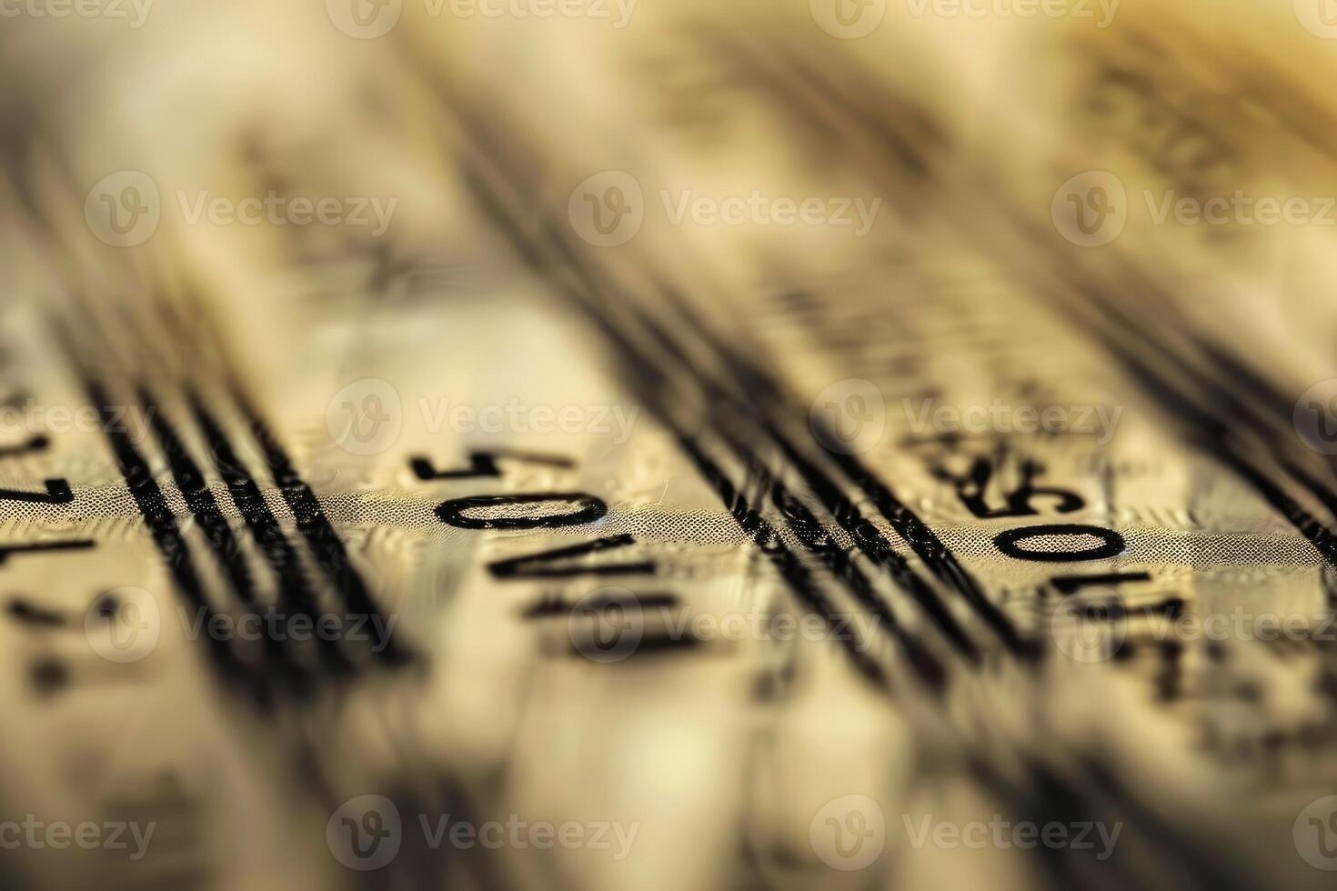 Macro closeup of fifty euro banknotes showing security features photo