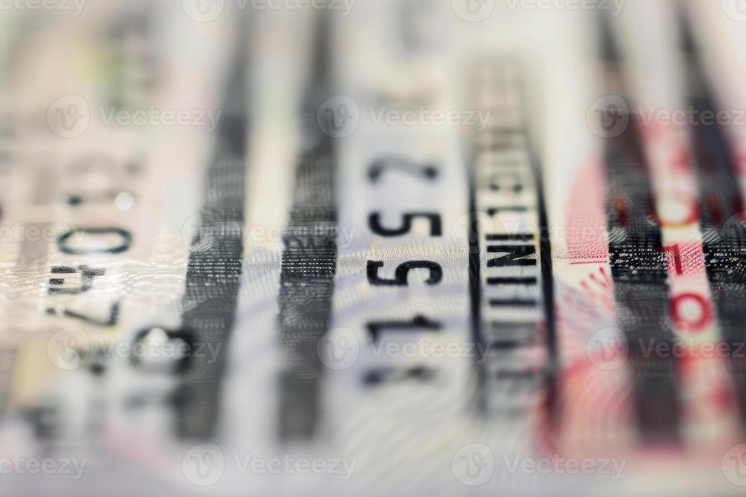 Macro view of security features on identity document photo