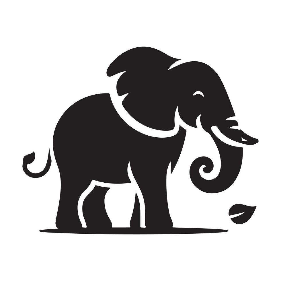 Elephant Silhouette in the Wilderness, vector