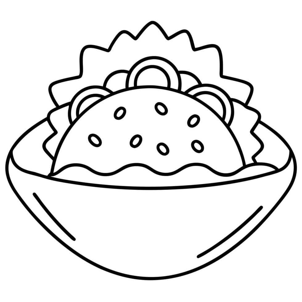 Burger in bowl illustration vector