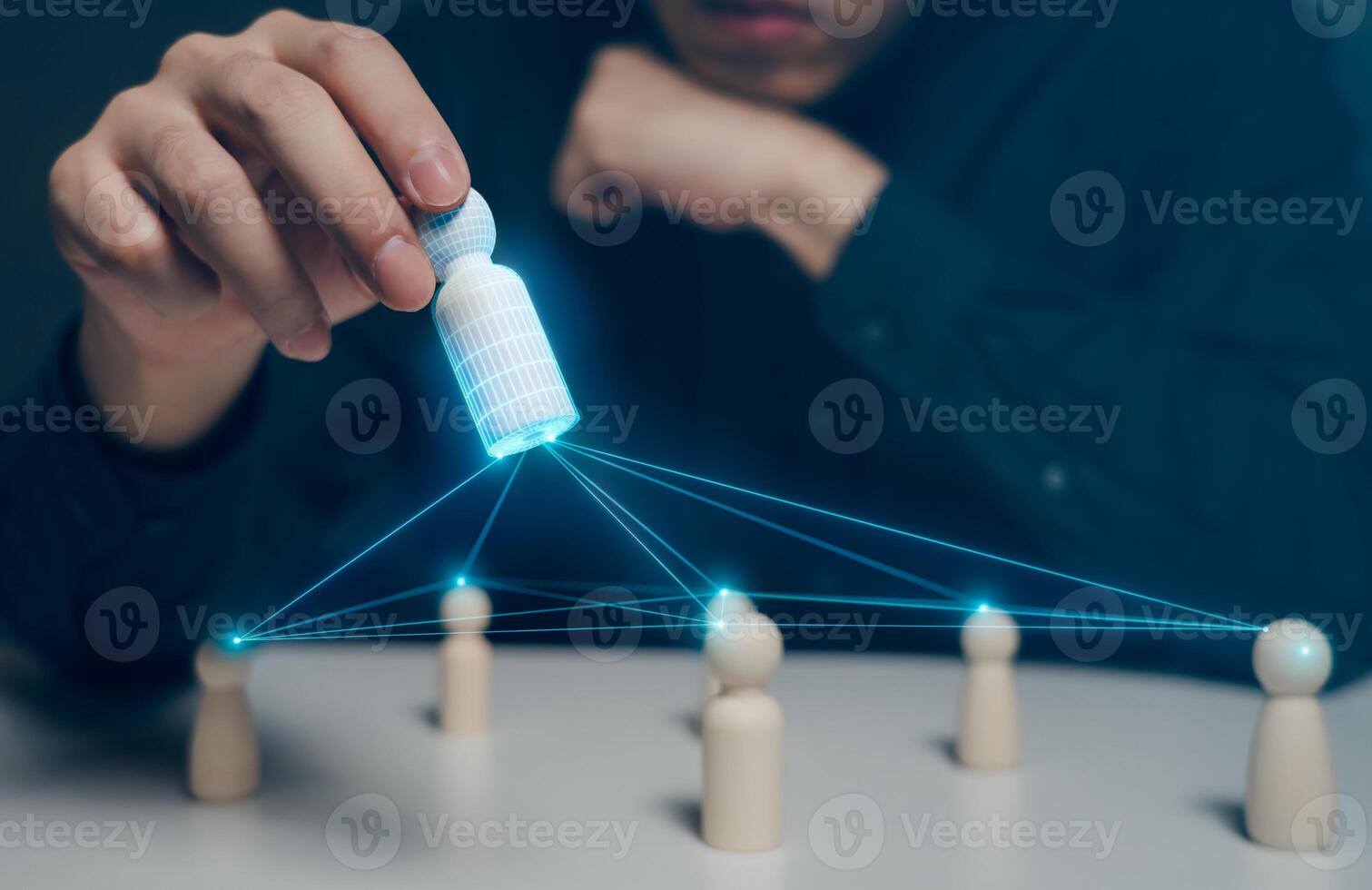 Leadership strategy connecting networked individuals concept photo
