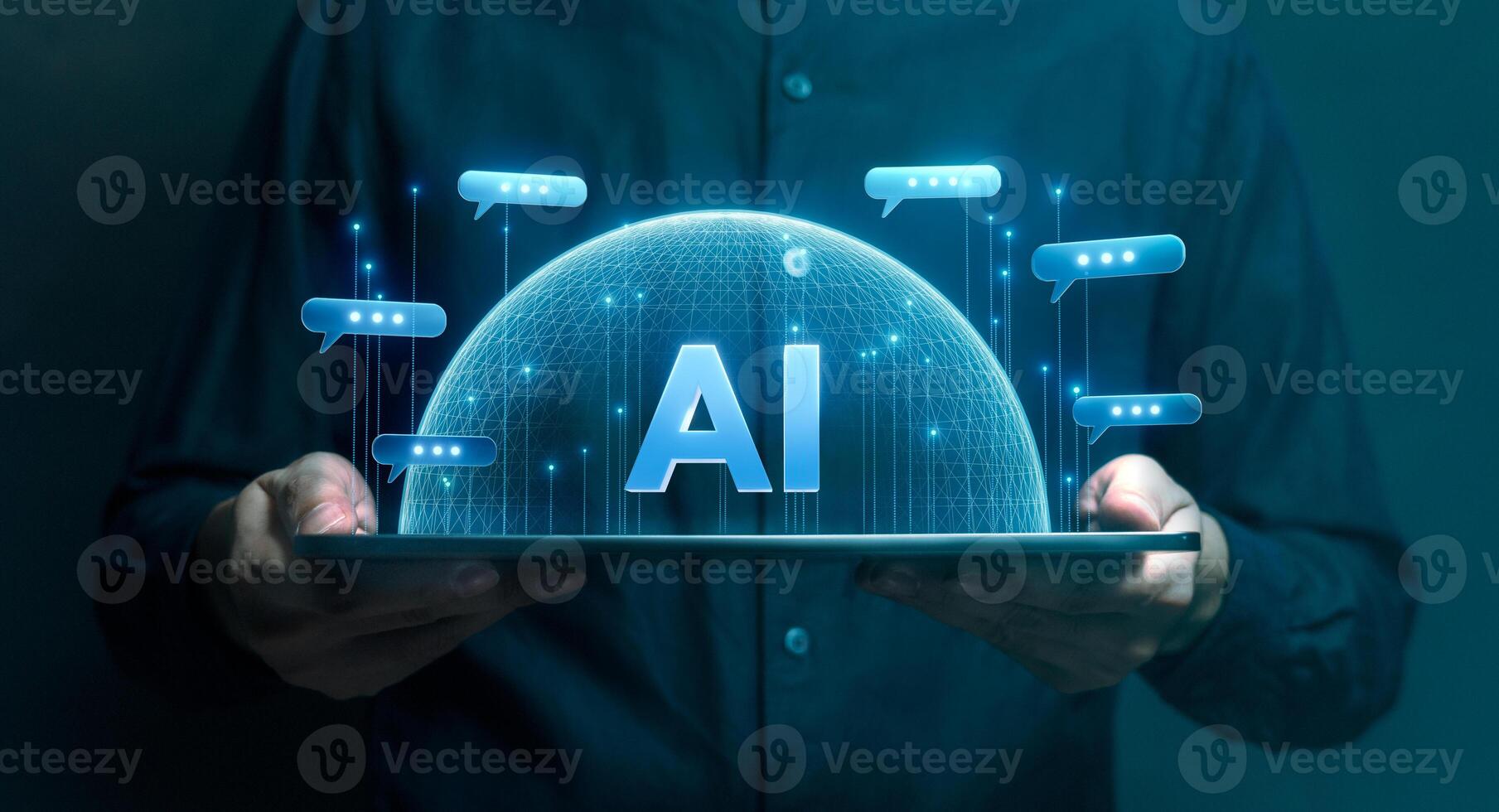 AI chatbot technology displayed on tablet interface photo