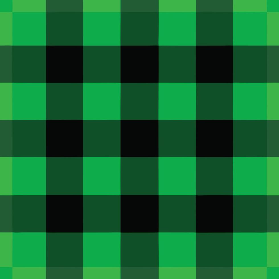 A green and black plaid fabric vector
