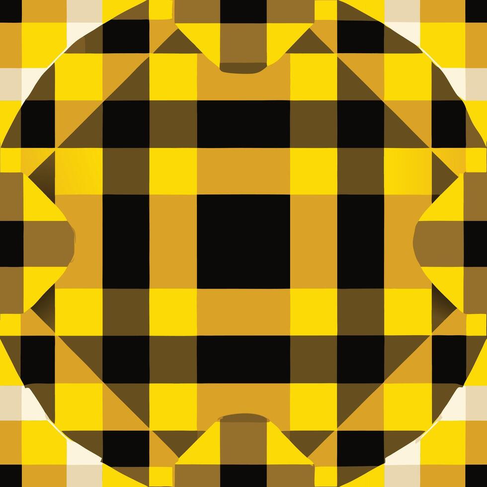 A yellow and black checkered pattern vector