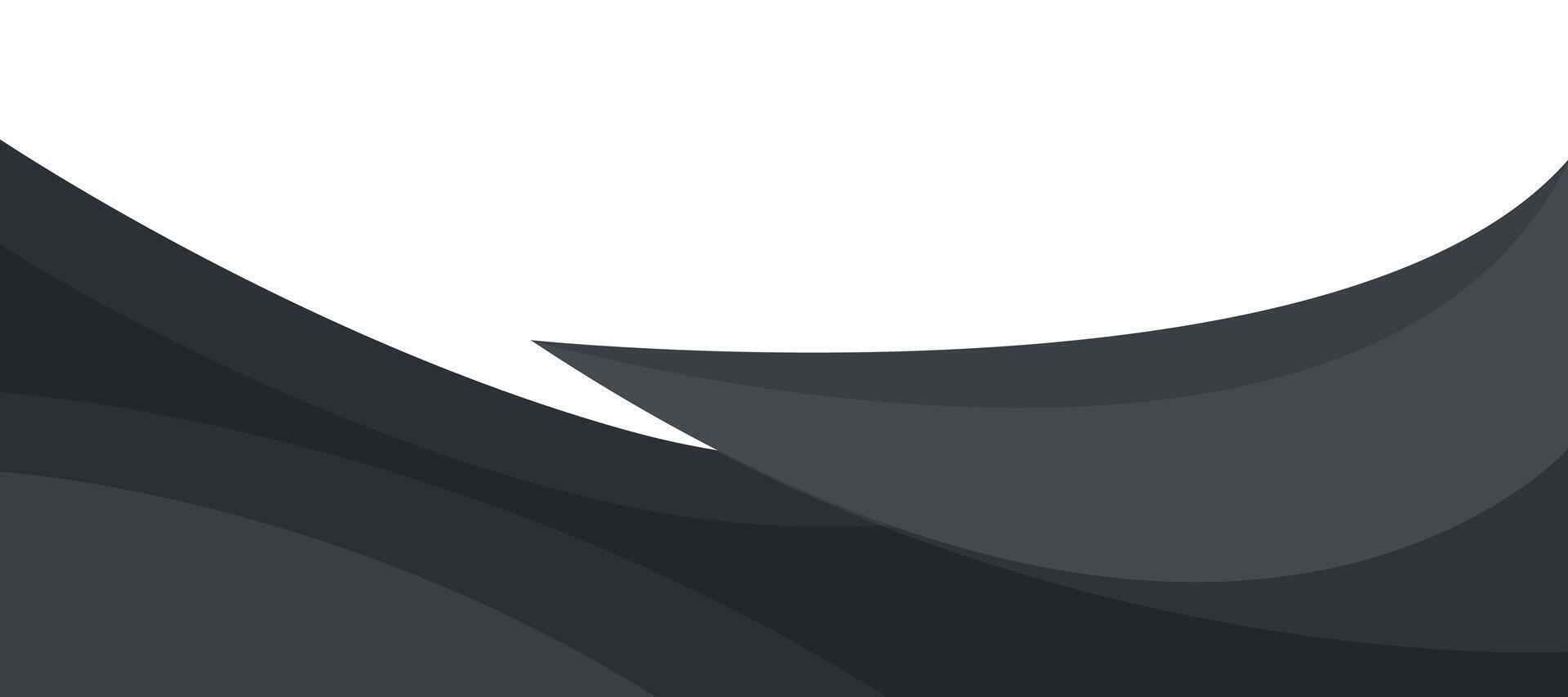 Abstract elegant business black gray curve background illustration design. Header footer style vector