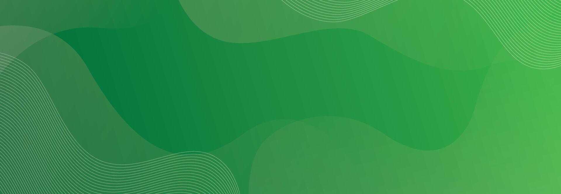 Green abstract background with wavy lines vector