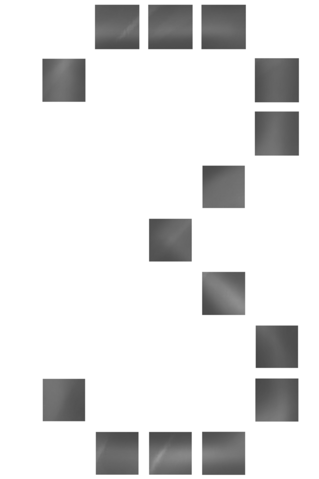 Digital clock-style number 3 png