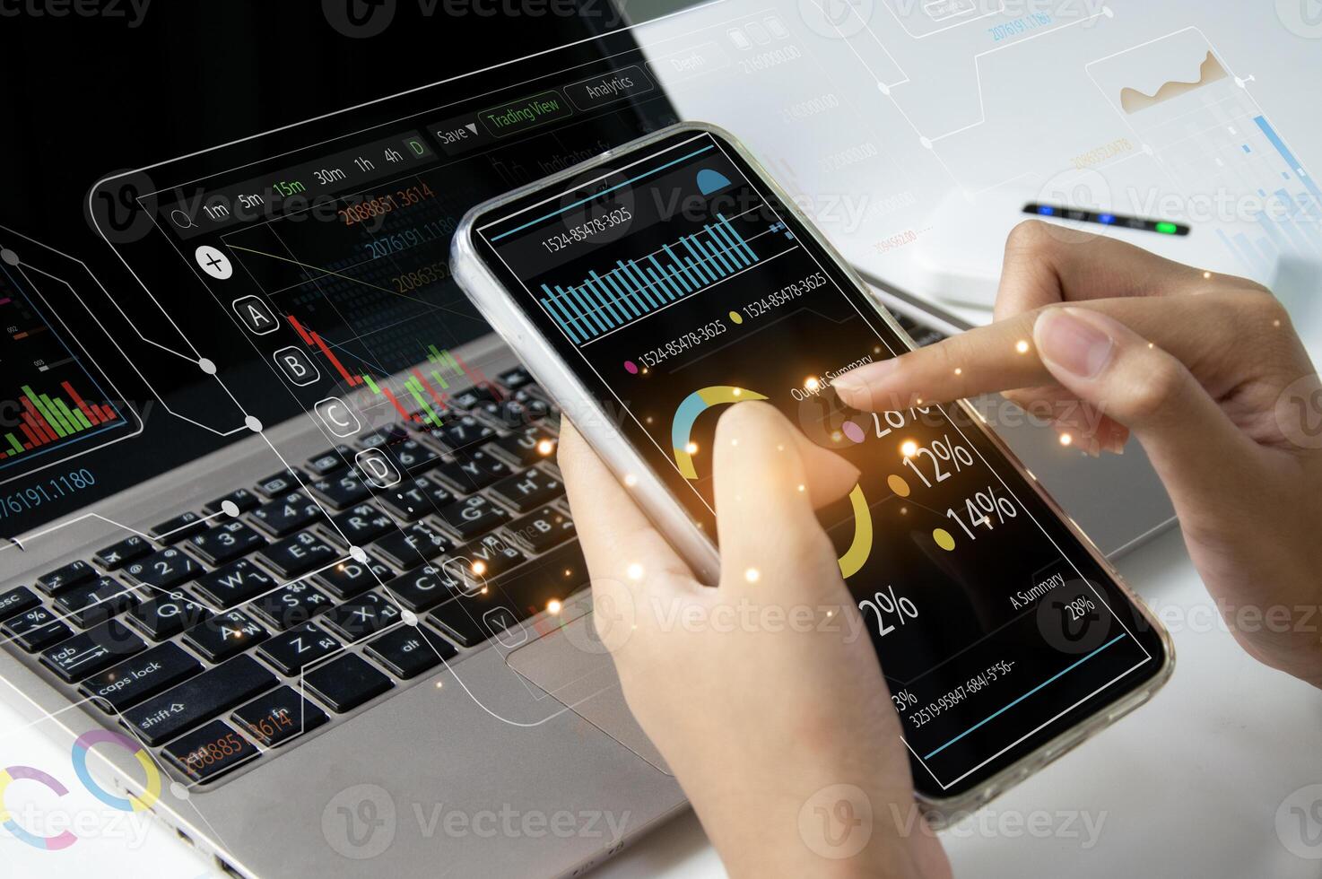 Concept of using data analysis system and collecting statistical data photo