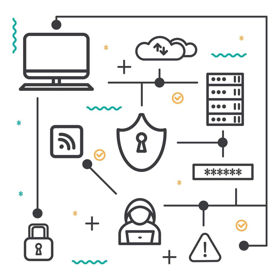 Cyber Security infographic vector