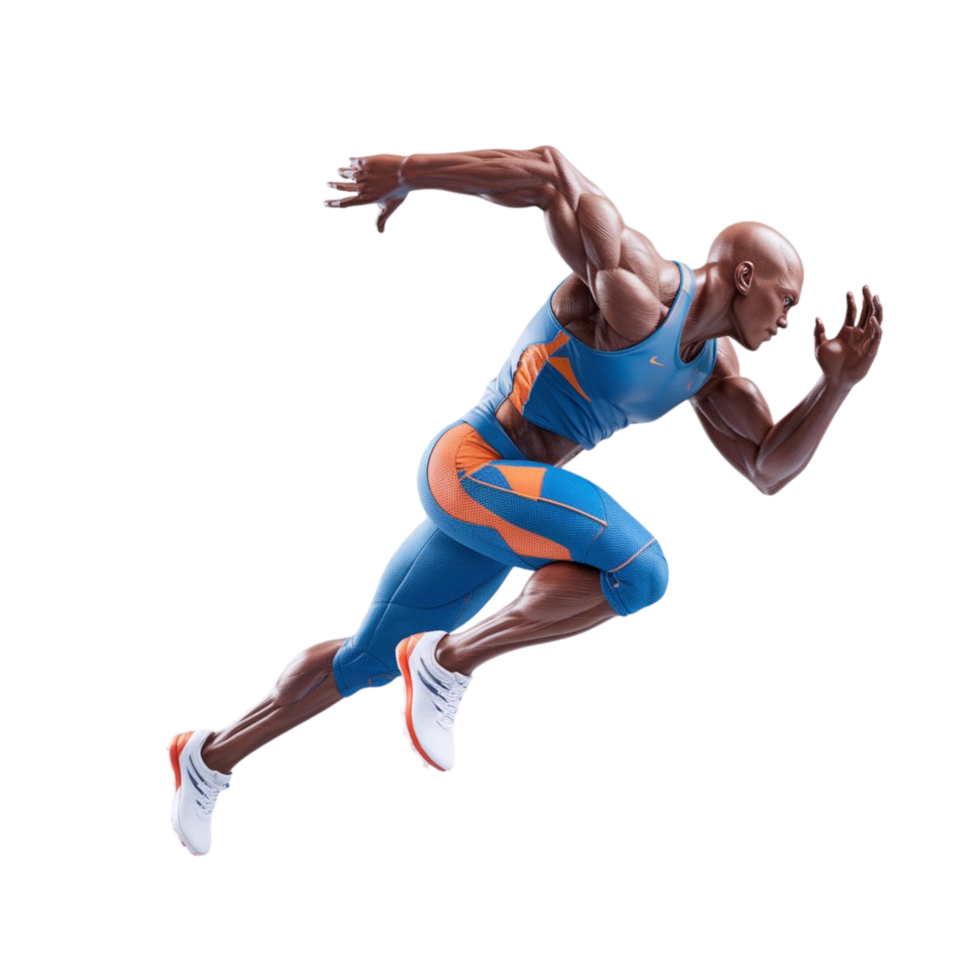 Sprinter Athlete in Action Running with Speed png