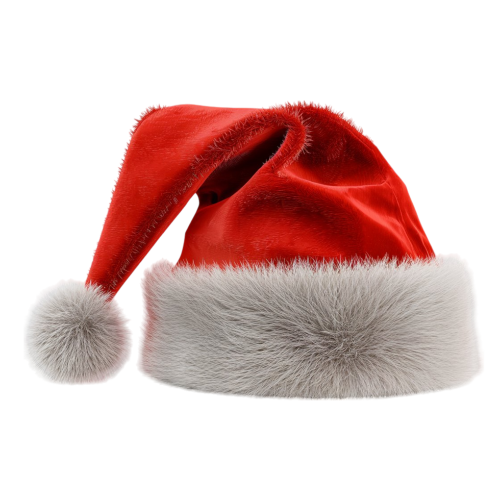 Festive Santa Hat with White Pom Pom for Christmas Cheer png