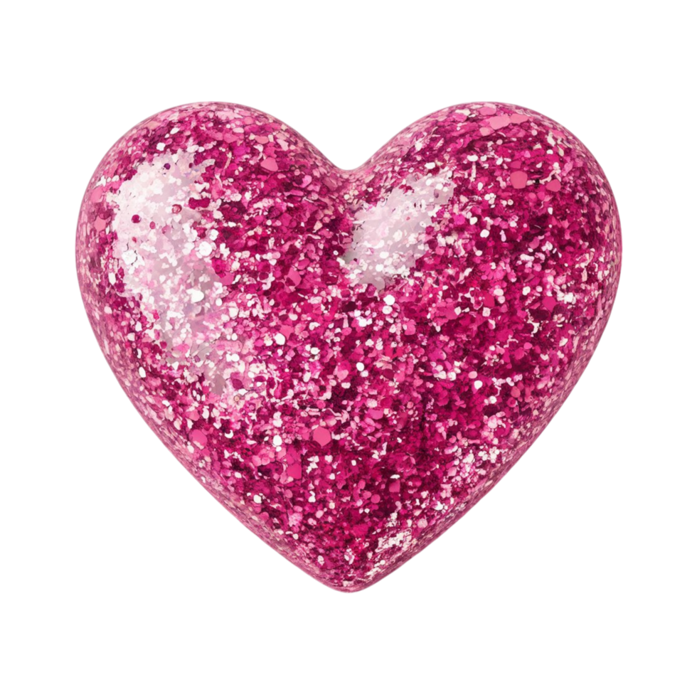 Glittery Pink Heart for Valentines Day Decoration png