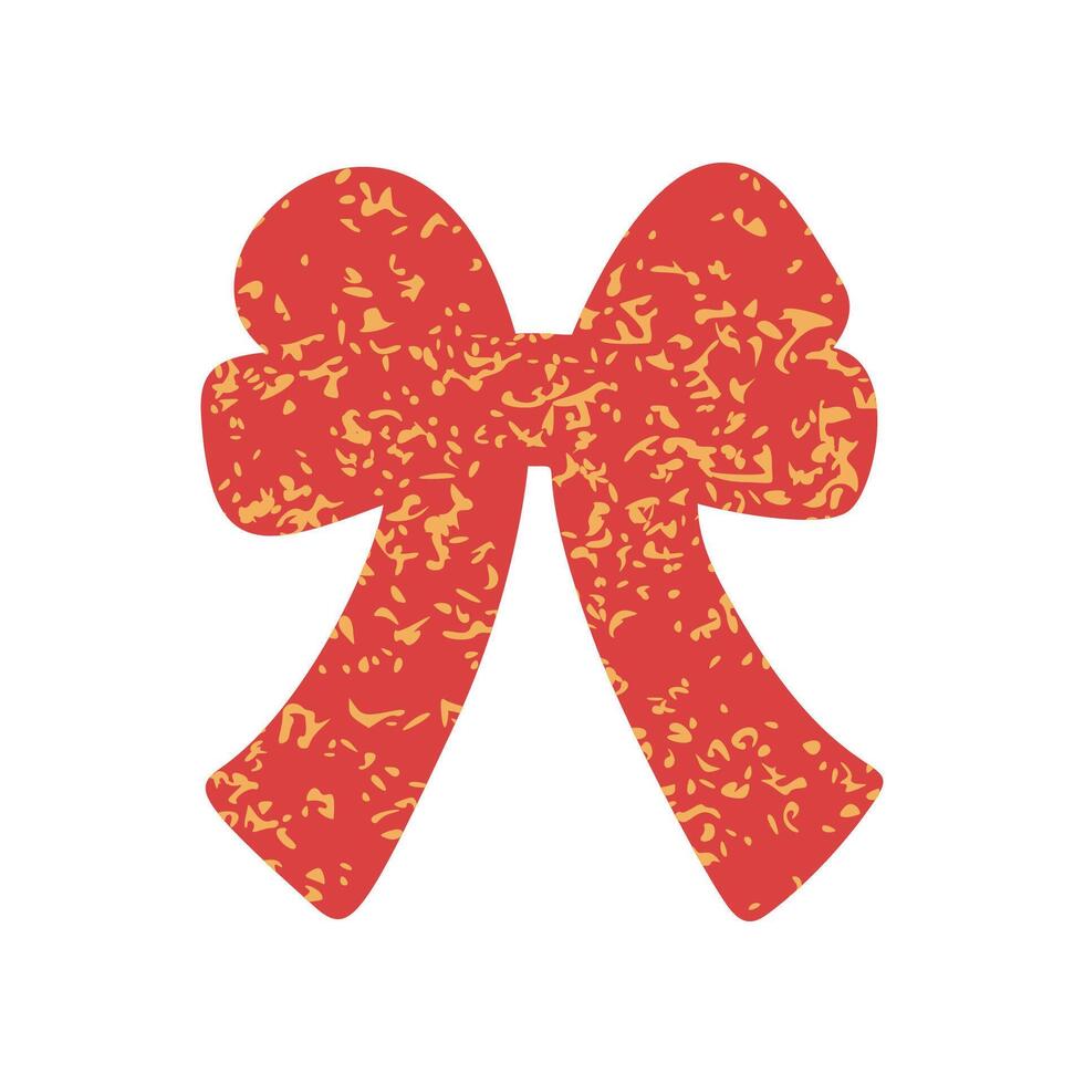 A grainy retro bow or ribbon in a flat style vector