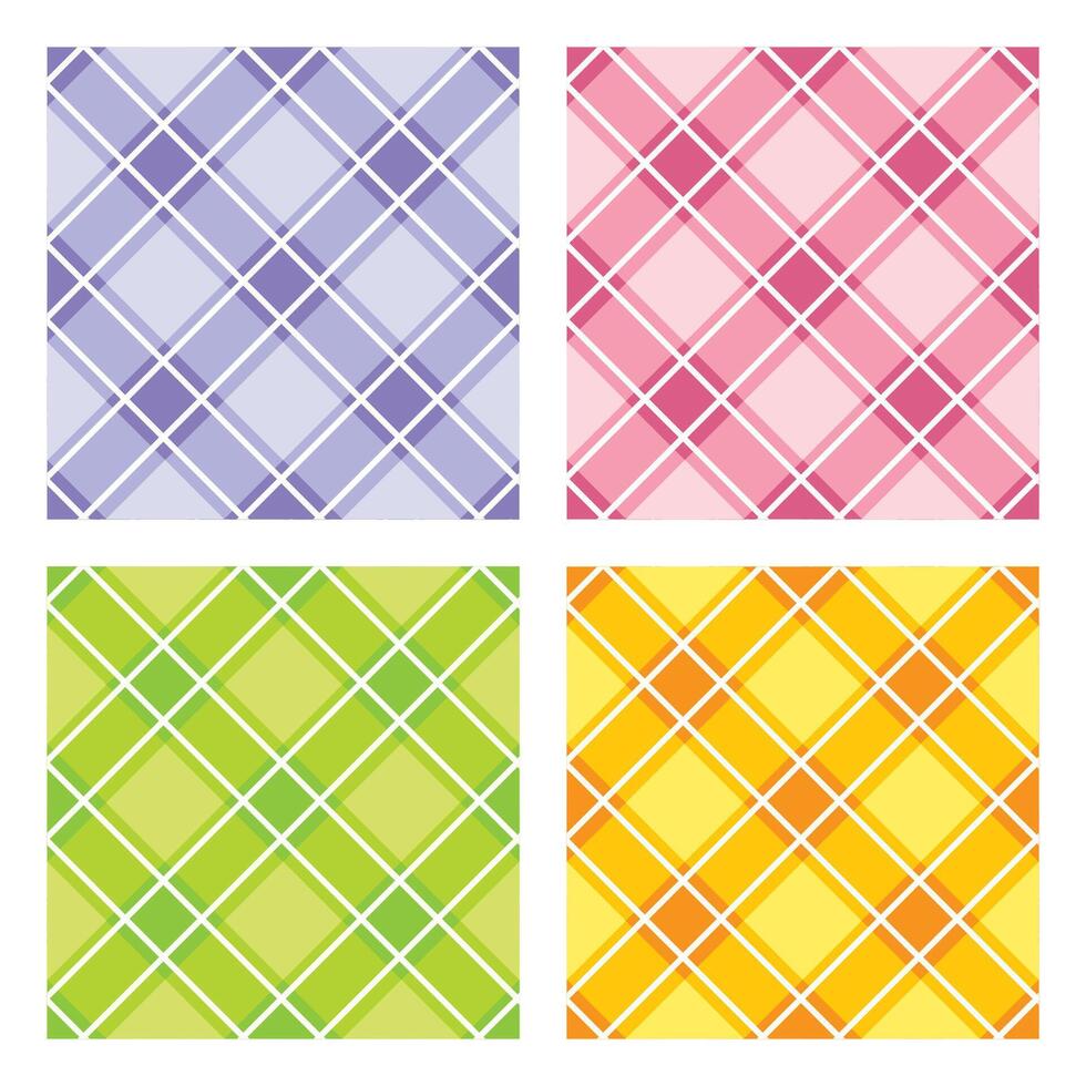 Color Set of Pastel Rhombus Patterns vector