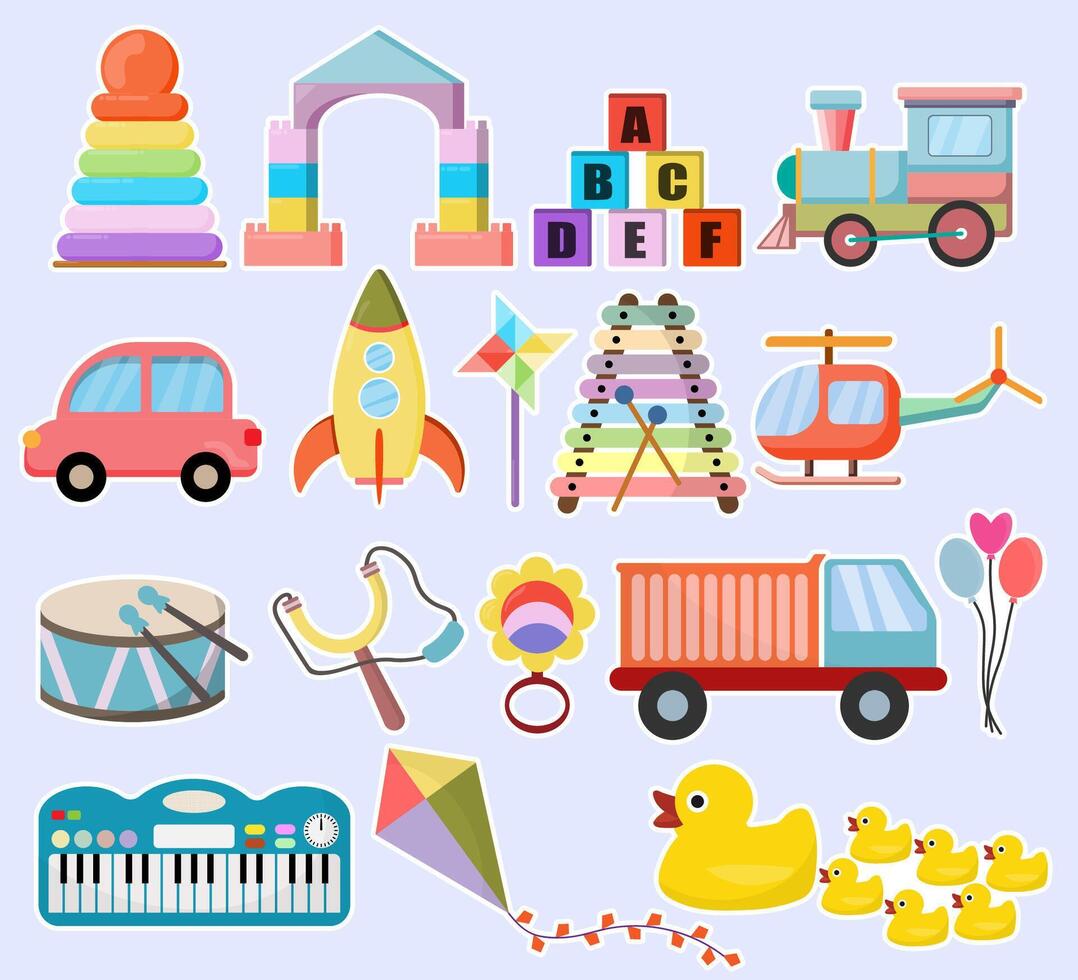Set of Kids Toys vector