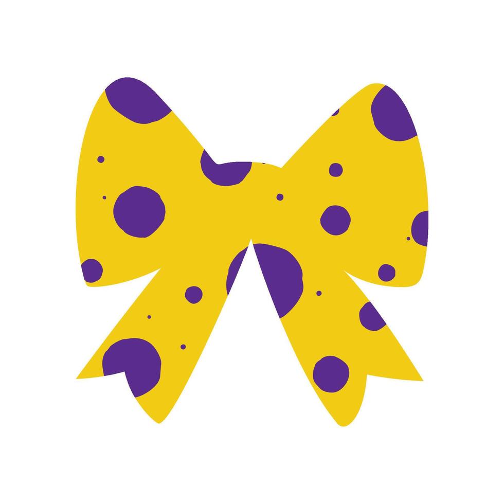 A polka dot retro bow or ribbon in a flat style vector