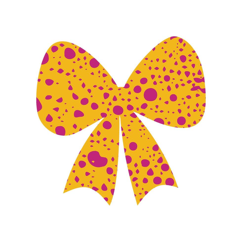 A textured retro bow in a flat style vector