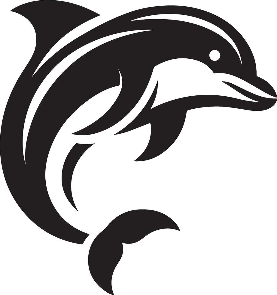Simple and minimal dolphin icon. vector