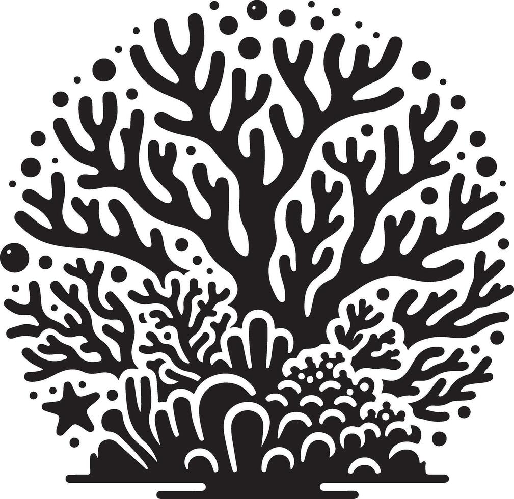 Corel reef in white background. vector