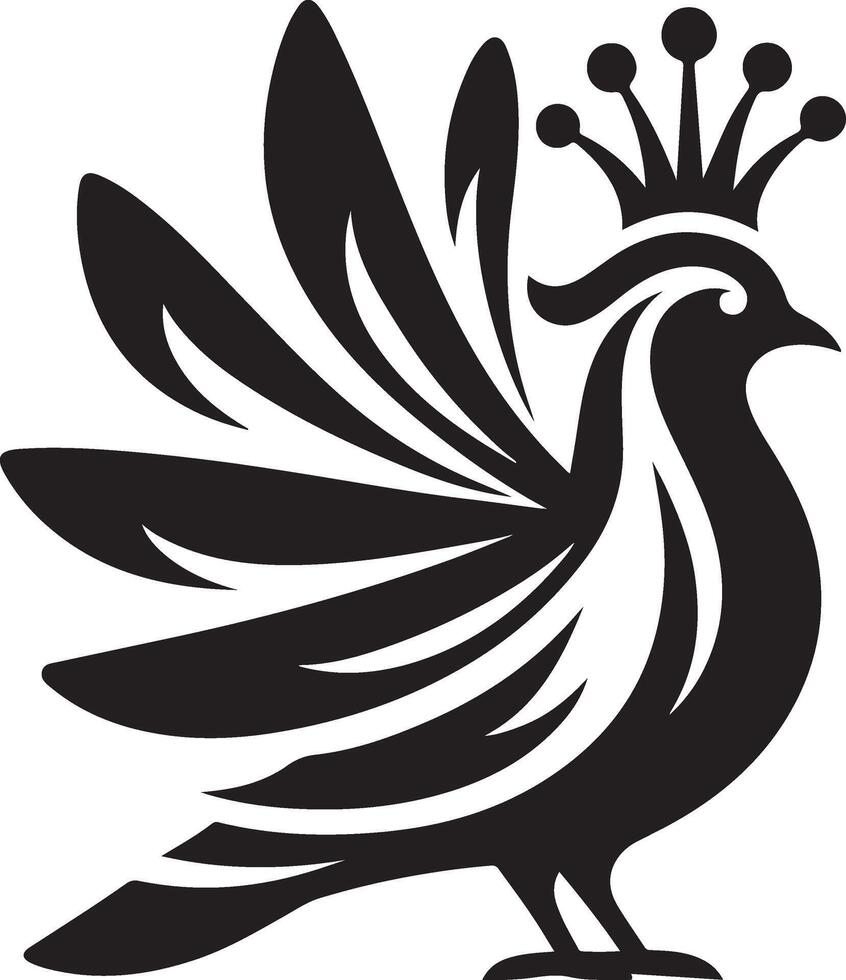 Crowned pigeon icon in white background. vector