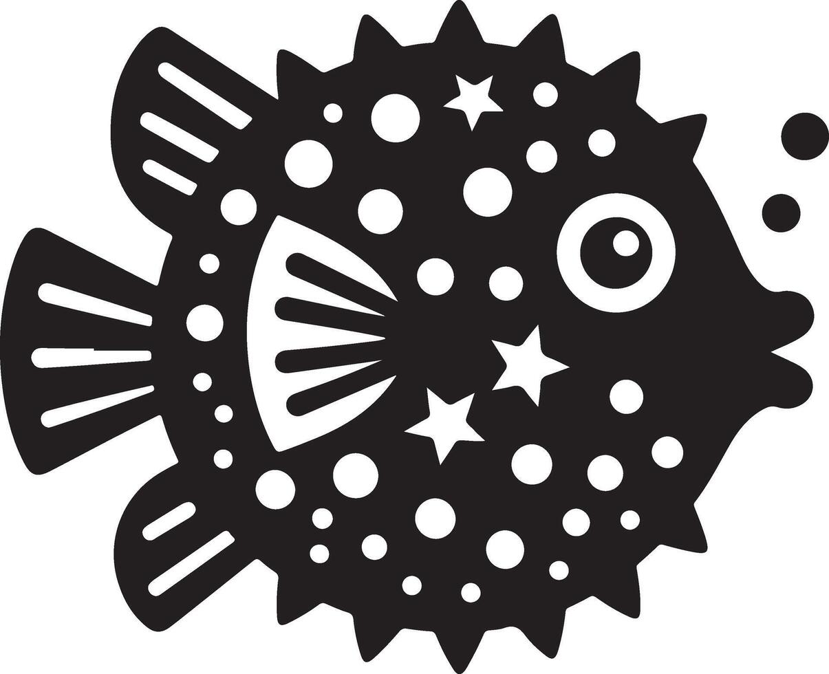 Isolated black sea anemone. vector