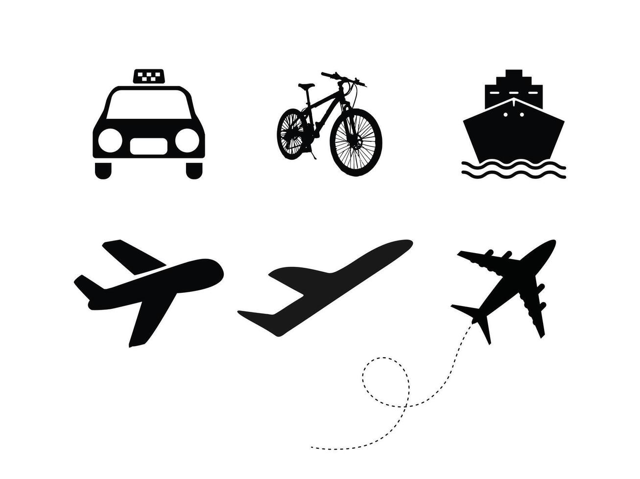 A collection of traveling and vehicle icons for background advertising. vector