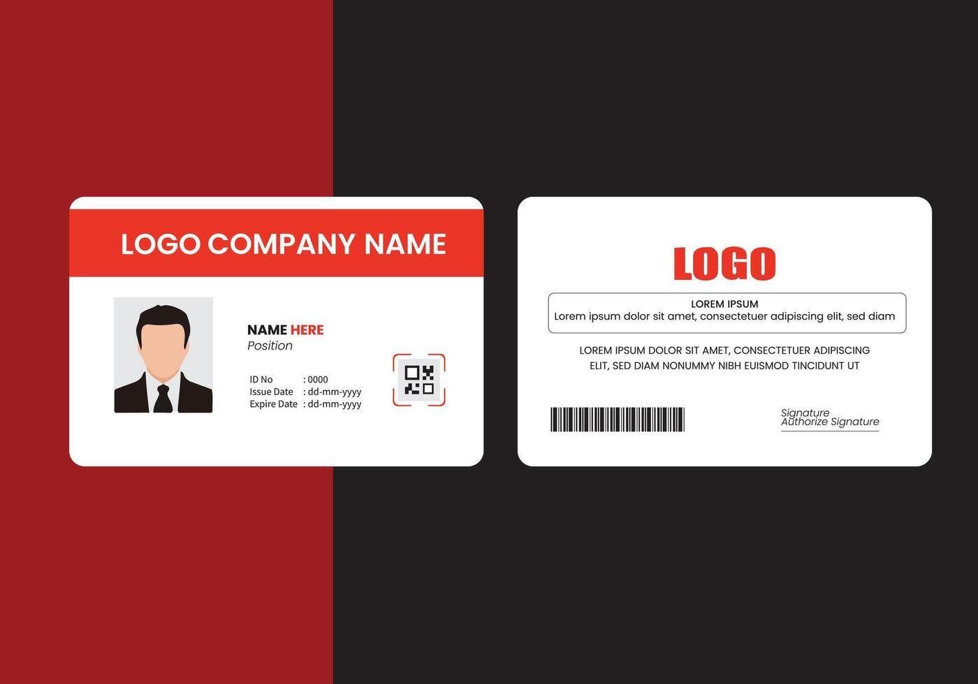 Editable ID Card Template for Design vector
