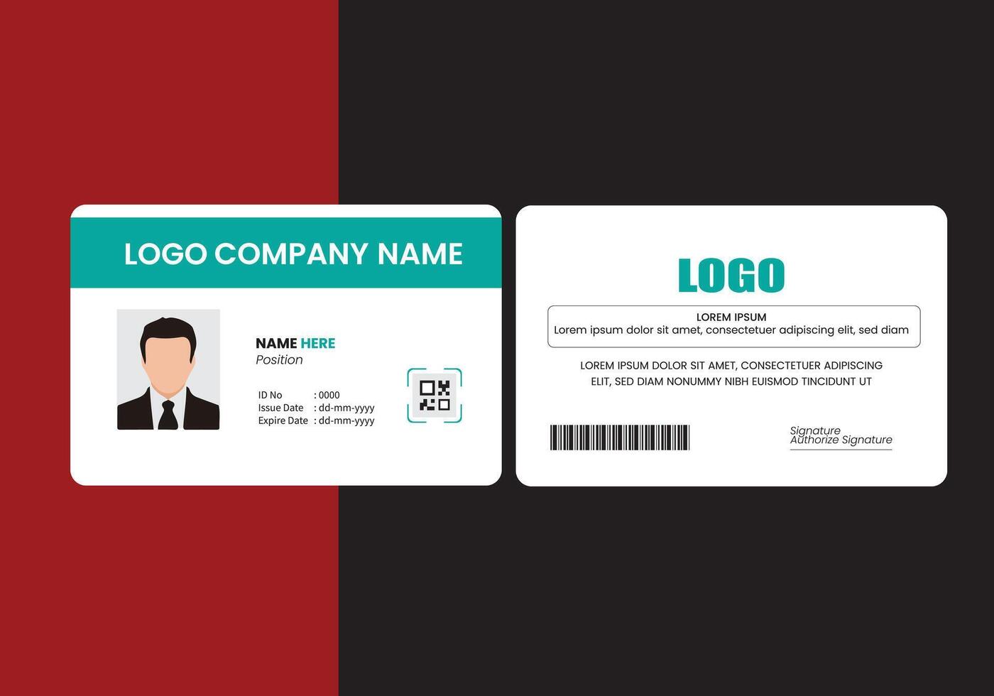 Clean and Minimal ID Card Design vector