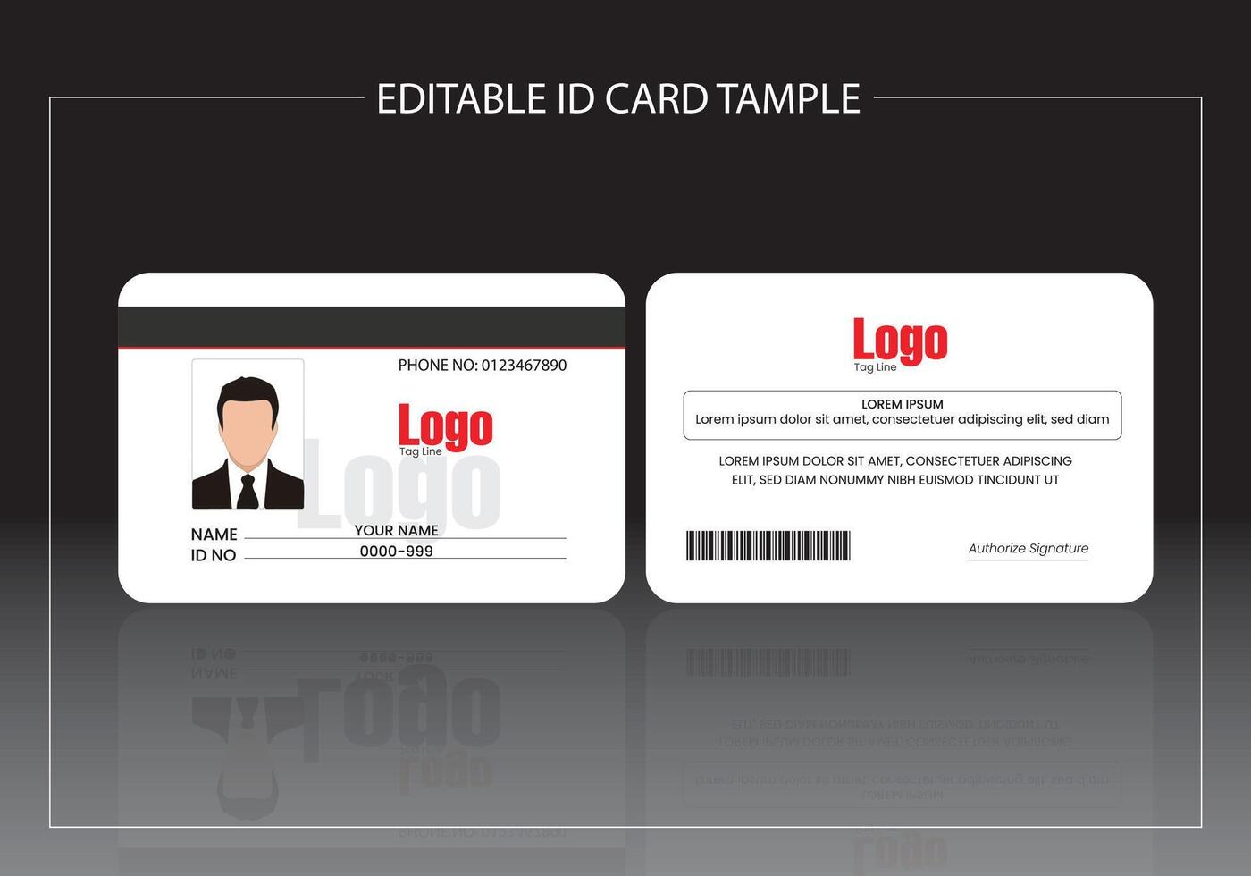 Simple ID Card Design Template Layout vector