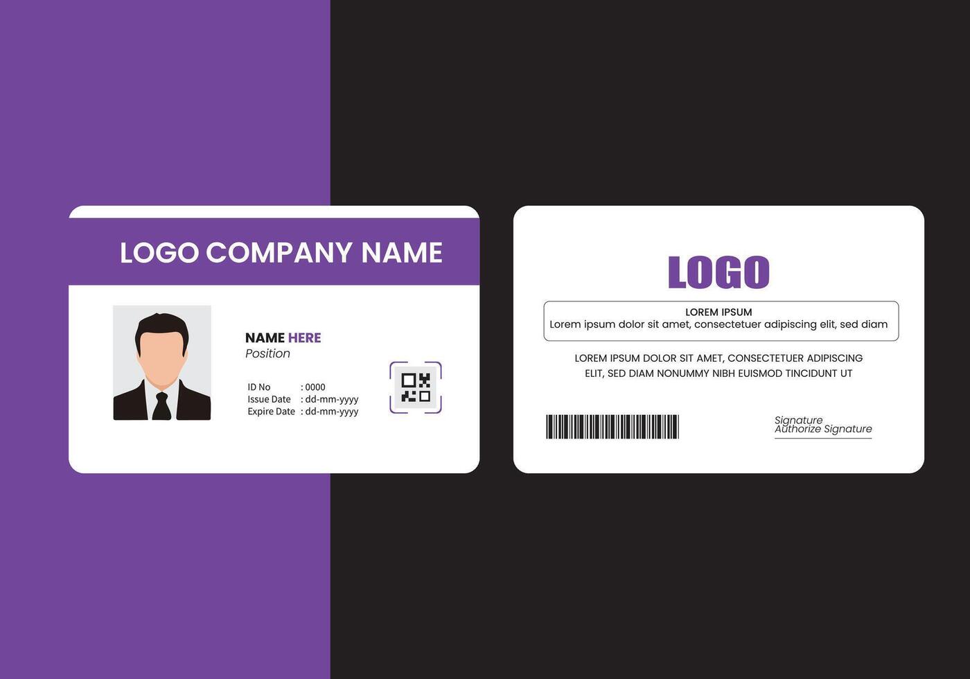 Custom Employee ID Card Template Design vector