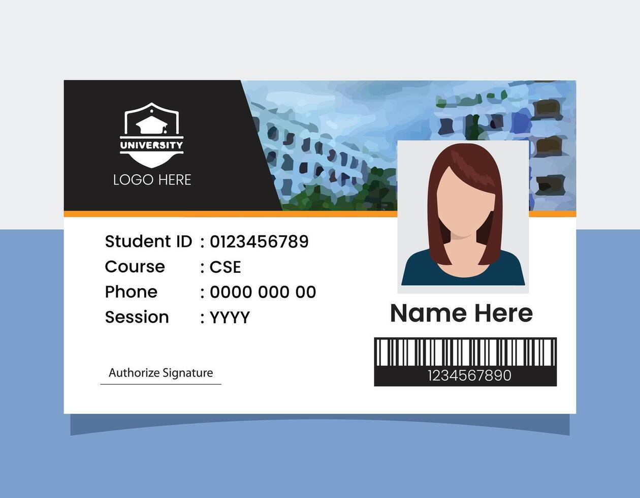 Modern School ID Card Design Template vector