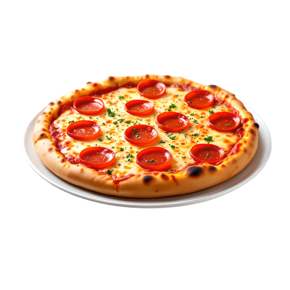 Margarita Pizza with tomatoes Isolated. png
