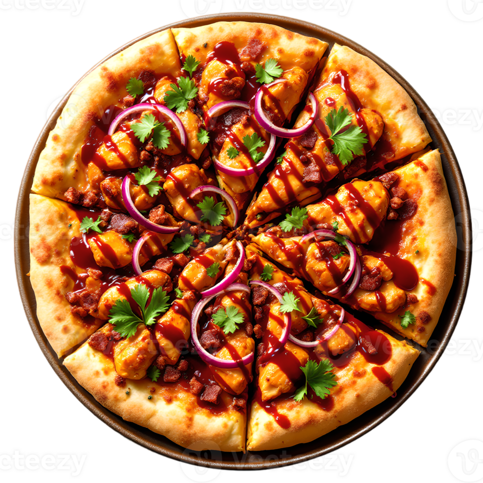 Mouth watering Non veg Pizza with onions and tomato sauces. png
